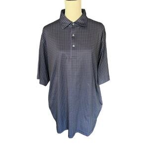 Donald Ross Bulle Rock Men’s Polo in Navy Pink and Green, size L